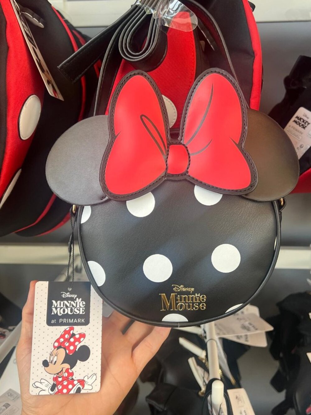 Disney Minnie Mouse Black Round Crossbody Bag with Ears